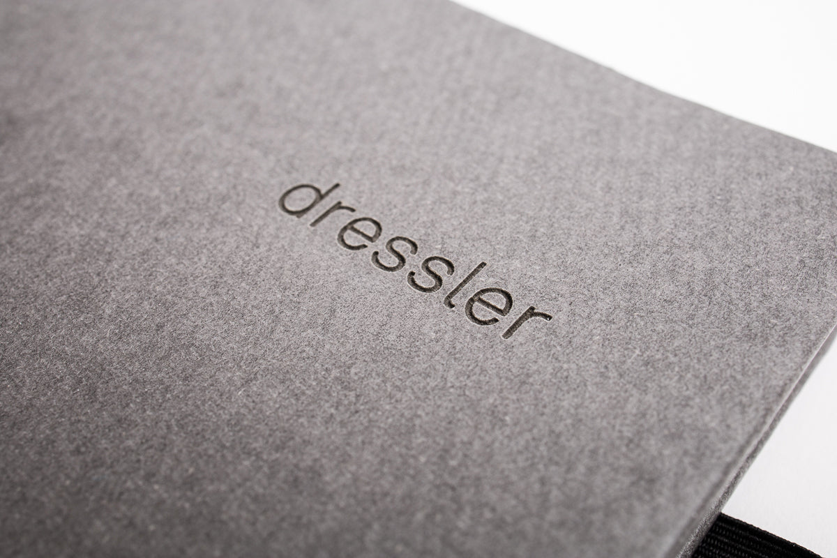 Personalisierter Notizbuch Einband, Name oder Marke dezent auf dem Cover geprägt oder lasergravur