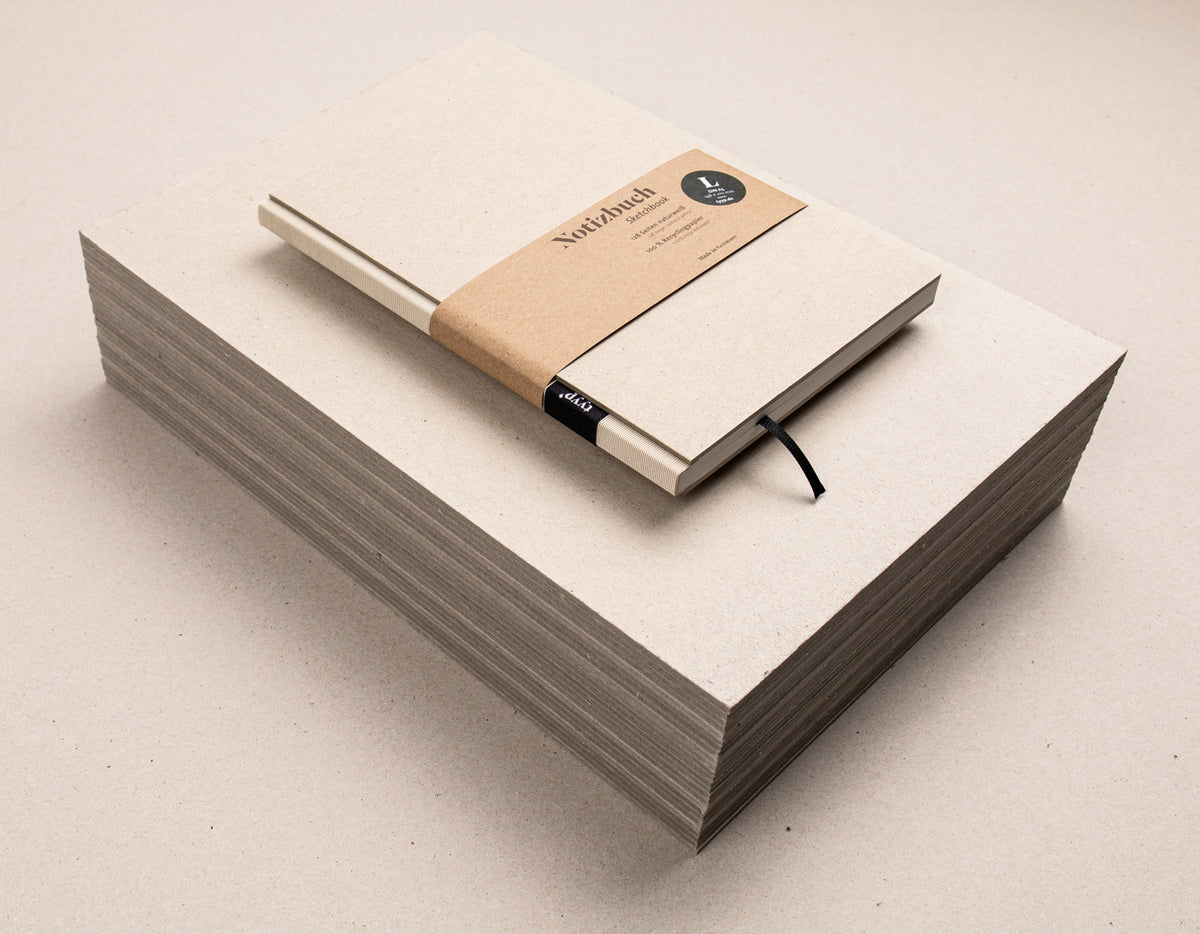Hardcover Design Notizbuch Modell BerlinBook aus Recyclingpapier, stabiler Buchdeckel