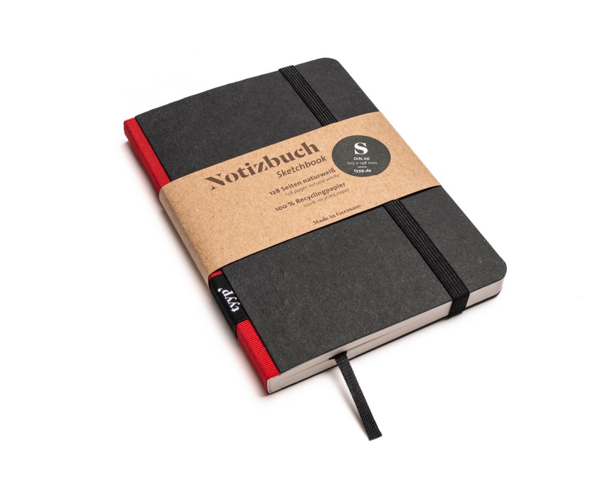 Kleines Notizbuch A6 „Klassik" – perforiert, mit Gummiband