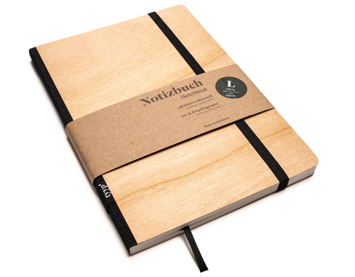 Holz Notizbuch A5 mit Echtholzfurnier