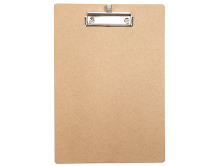 Klemmbrett A4 aus Pappe Natur-Design Craft braun mit Metallklemme, minimalistisch