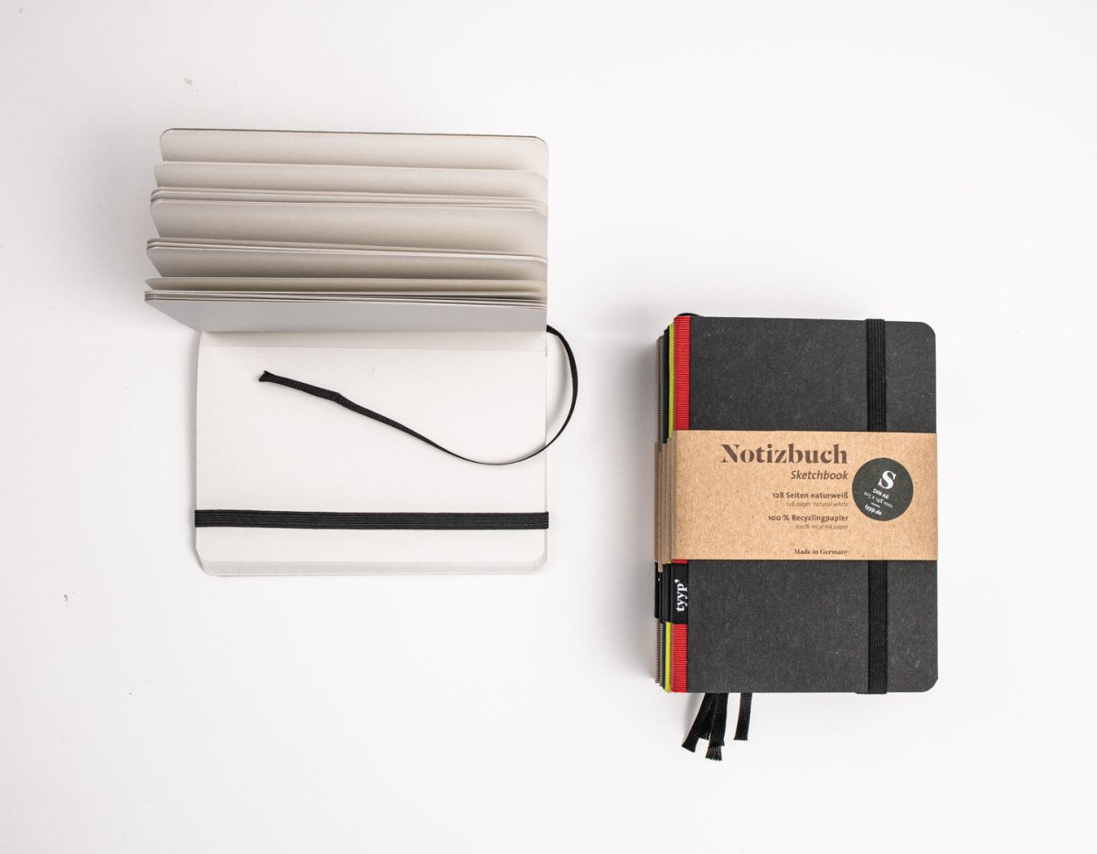 Kleines Notizbuch A6 „Klassik" – perforiert, mit Gummiband