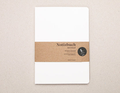 Softcover Notizbuch A5 mit perforierten Seiten – blanko, 100% Recyclingpapier