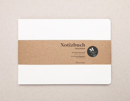 Notizbuch A5 Querformat Softcover, blanko, perforiert, 100% Recyclingpapier, nachhaltiges Notizbuch