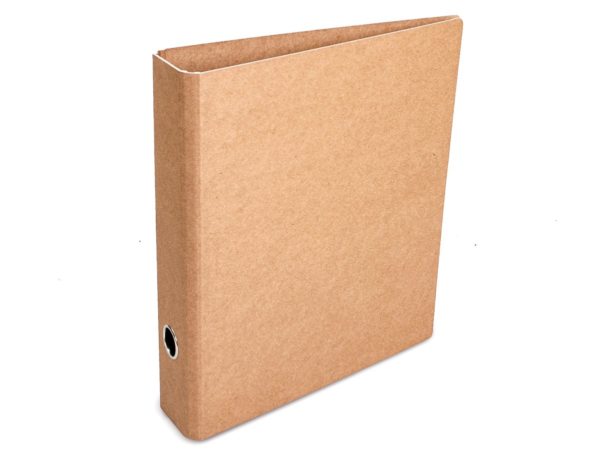 Aktenordner A4 aus Recyclingpappe, Natur-Design , mit Griffloch, tyyp