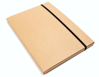 Sammelmappe A4 „Urban“ aus Recyclingkarton, Natur Design Craft braun, mit Gummibandverschluss, minimalistisch