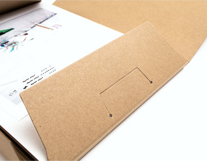 Detail Sammelmappe A4 „Urban“ aus Recyclingkarton, Natur Design Craft braun, mit Gummibandverschluss, minimalistisch