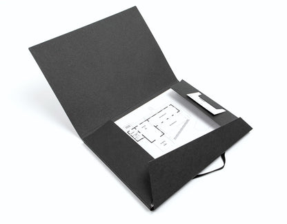 Innenmaterial Recyclingkarton Schwarz der Sammelmappe A4 „Urban“, matte Oberfläche, langlebig