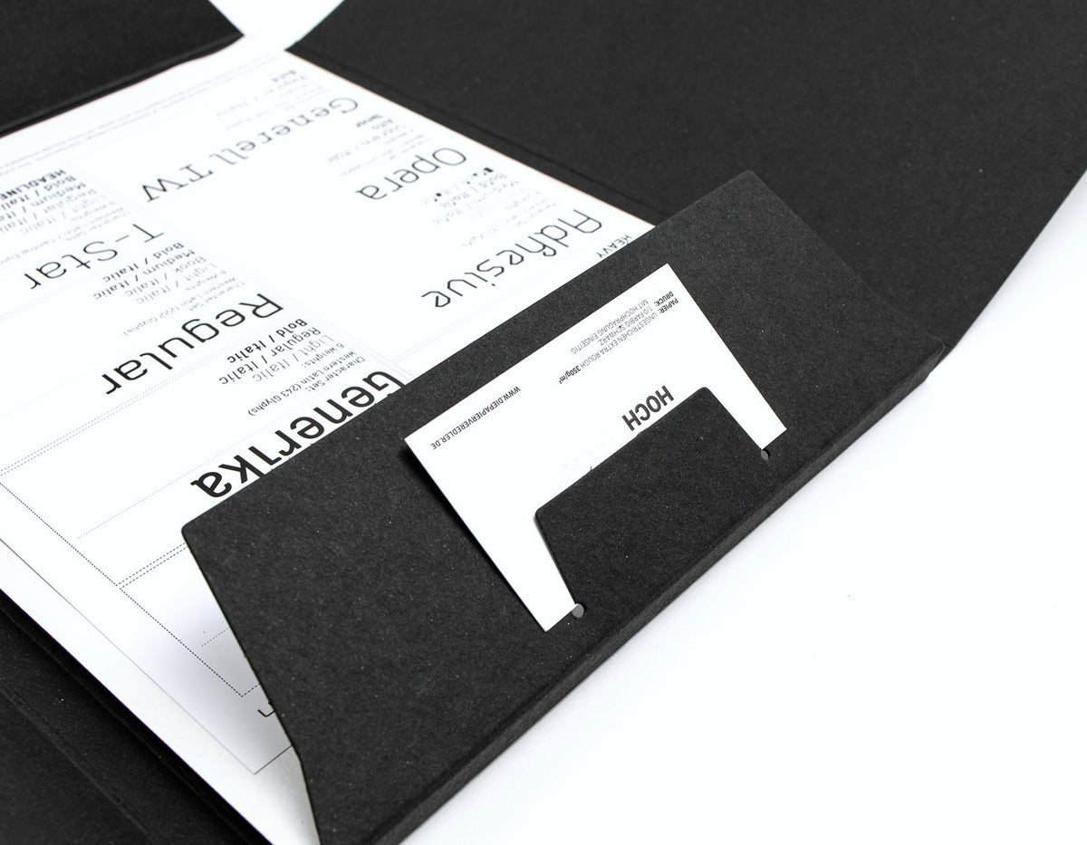 Sammelmappe A4 „Urban“ geöffnet, Dokumente in Tasche, ideal für Präsentation, Büro und Meetings