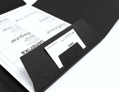 Sammelmappe A4 „Urban“ geöffnet, Dokumente in Tasche, ideal für Präsentation, Büro und Meetings